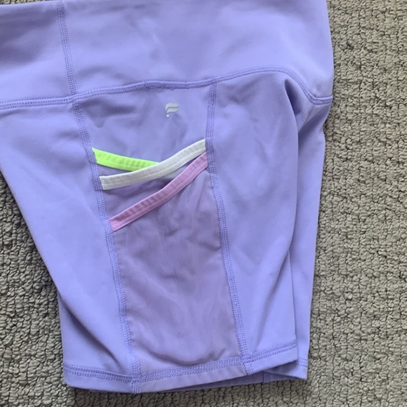 Purple fabletics biker shirts with colorful leash pockets! - Picture 3 of 5